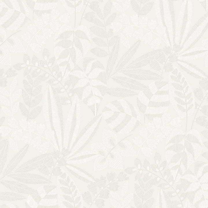 Botanica Striped Leaves Gray Mist and Ivory RY30600 by Seabrook Designs Designer Wallpaper