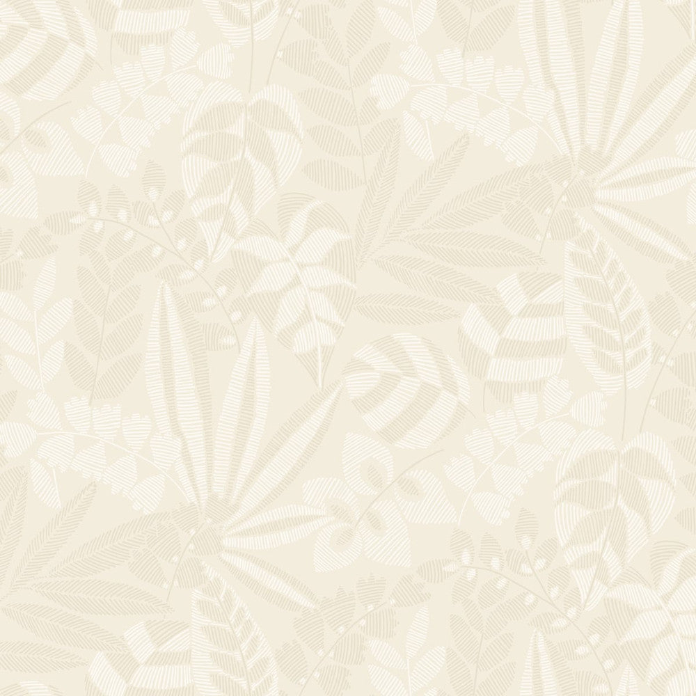 Botanica Striped Leaves Sand Dune and Ivory RY30603 by Seabrook Designs Designer Wallpaper