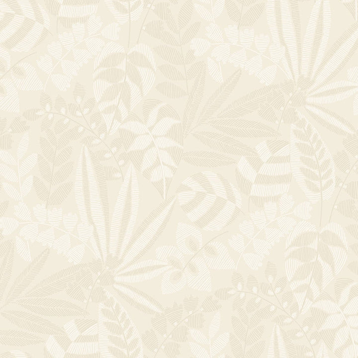 Botanica Striped Leaves Sand Dune and Ivory RY30603 by Seabrook Designs Designer Wallpaper