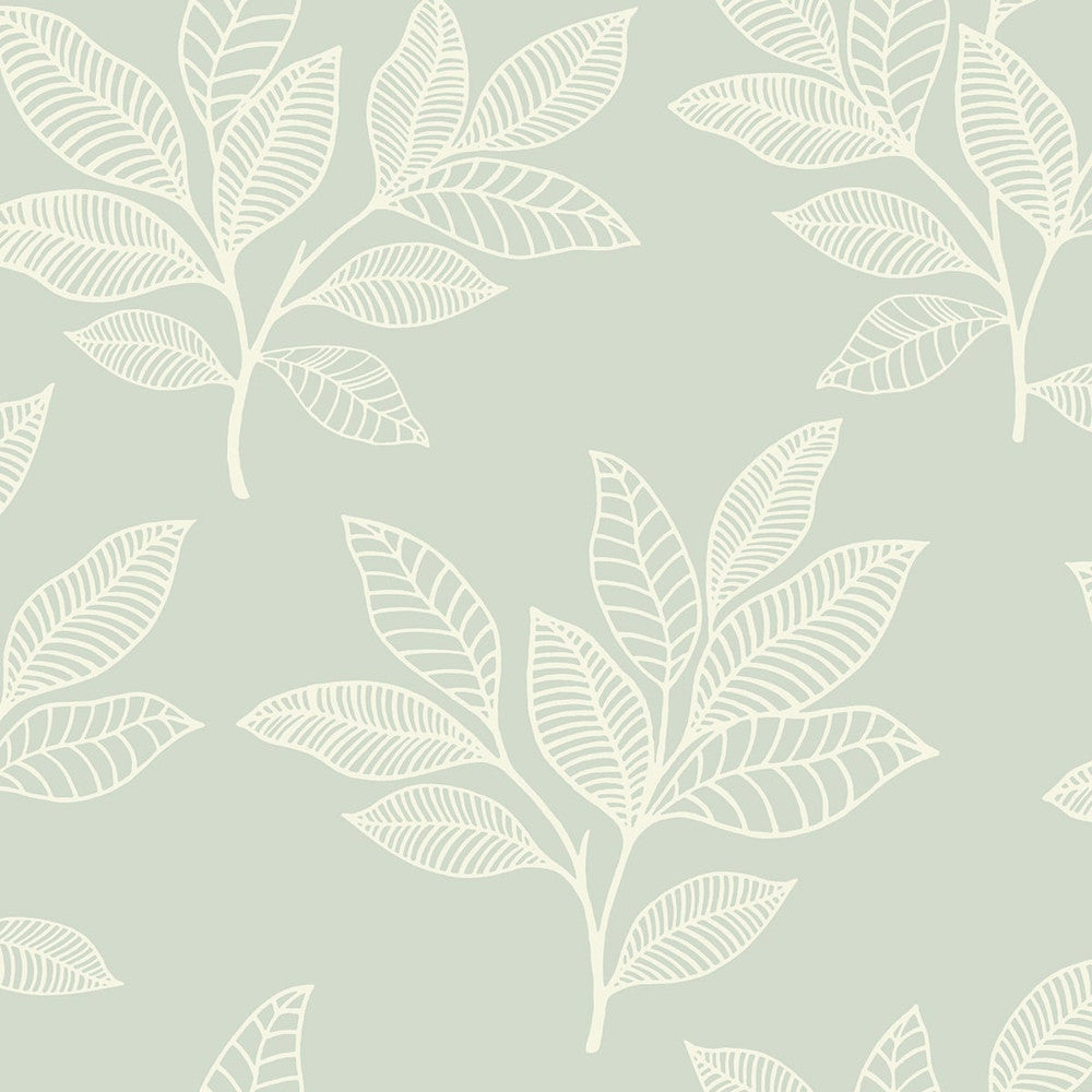 Paradise Leaves Mint RY30804 by Seabrook Designs Designer Wallpaper