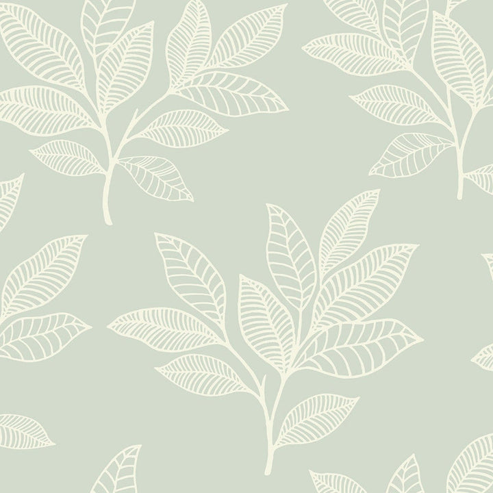 Paradise Leaves Mint RY30804 by Seabrook Designs Designer Wallpaper