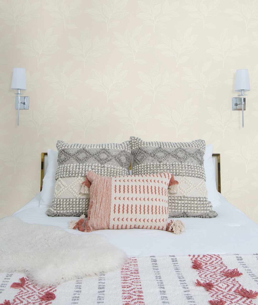 Paradise Leaves Sand Dune RY30820 by Seabrook Designs Designer Wallpaper