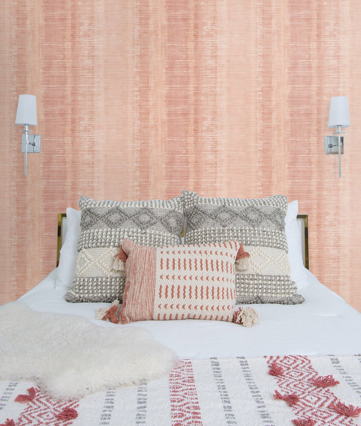 Tikki Natural Ombre Pink Sunset RY31001 by Seabrook Designs Designer Wallpaper