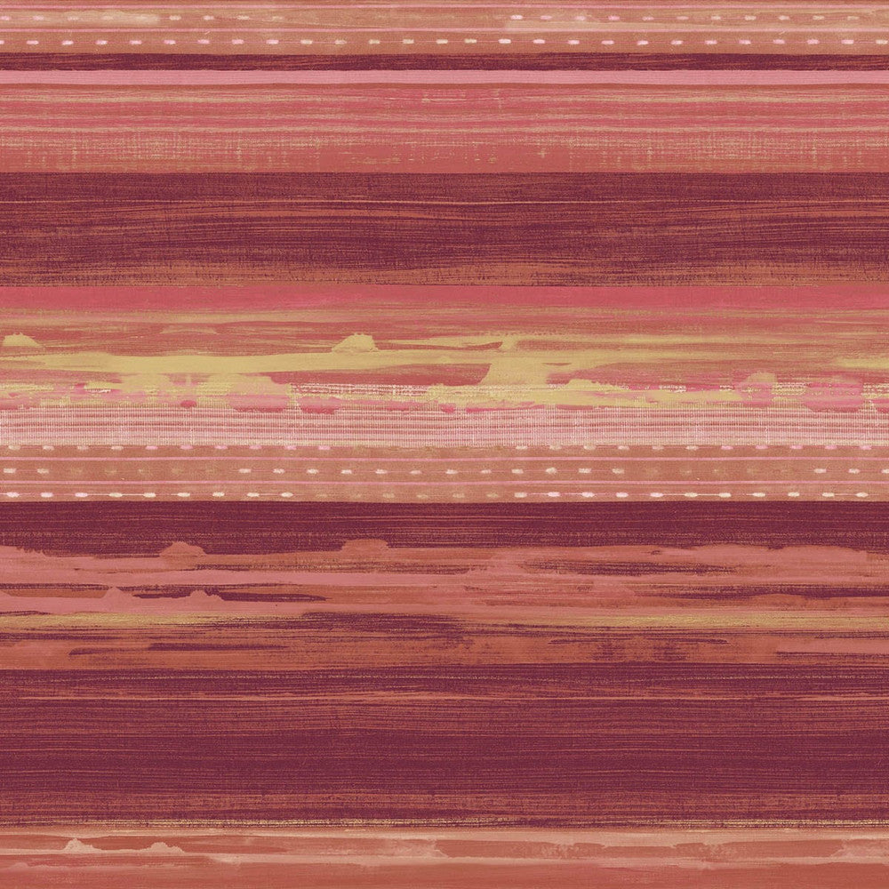 Horizon Brushed Stripe Cranberry, Scarlet, and Blonde RY31301 by Seabrook Designs Designer Wallpaper