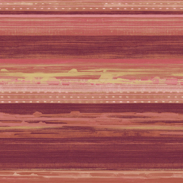 Horizon Brushed Stripe Cranberry, Scarlet, and Blonde RY31301 by Seabrook Designs Designer Wallpaper