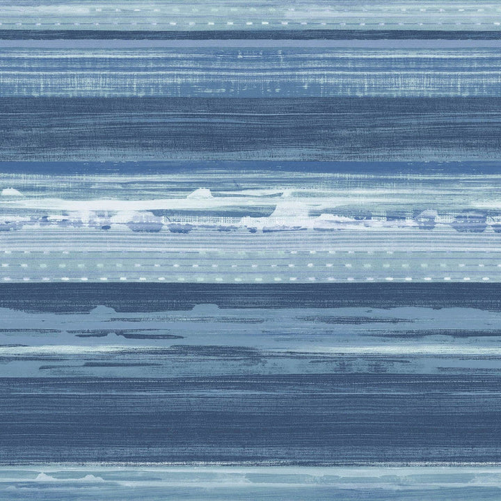 Horizon Brushed Stripe Washed Denim and Sky Blue RY31302 by Seabrook Designs Designer Wallpaper