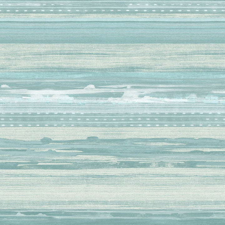 Horizon Brushed Stripe Teal, Seafoam, and Ivory RY31304 by Seabrook Designs Designer Wallpaper