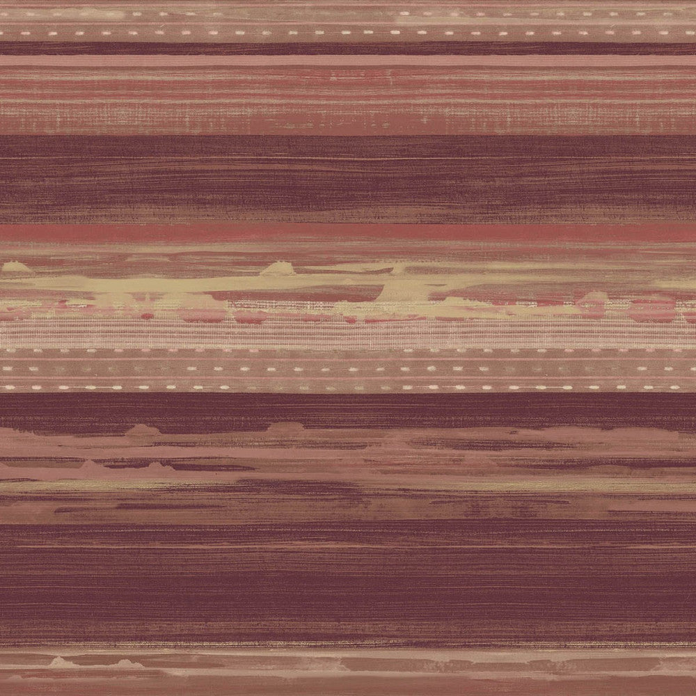 Horizon Brushed Stripe Maroon, Taupe, and Blonde RY31311 by Seabrook Designs Designer Wallpaper