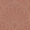 Seabrook Designs Wallpaper Scallop Medallion Redwood and Ivory RY31501