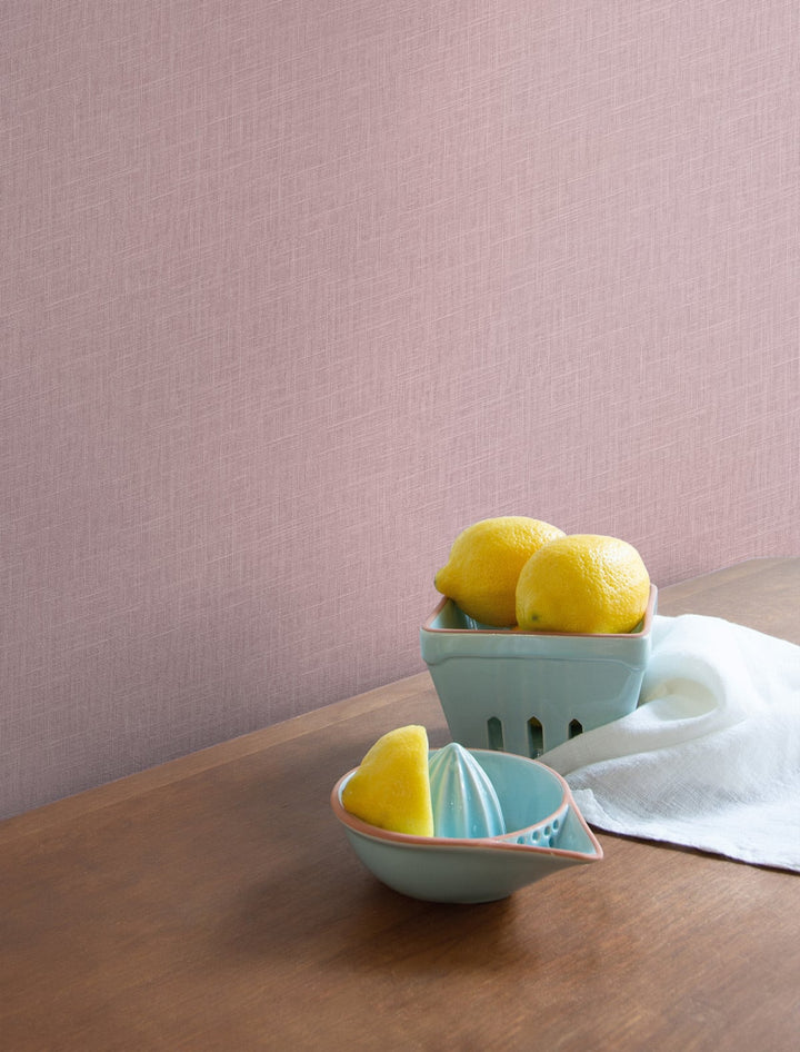 Indie Linen Embossed Vinyl Violet RY31731 by Seabrook Designs Designer Wallpaper