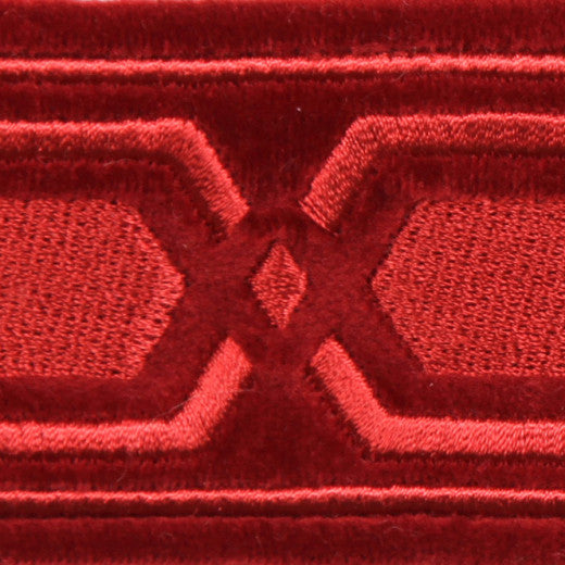 Roman Key Cherry by Europatex Designer Fabric Roman Key  China See Sample Horizontal: N/A and Vertical: N/A 2.00 inches  - Swanky Fabrics -