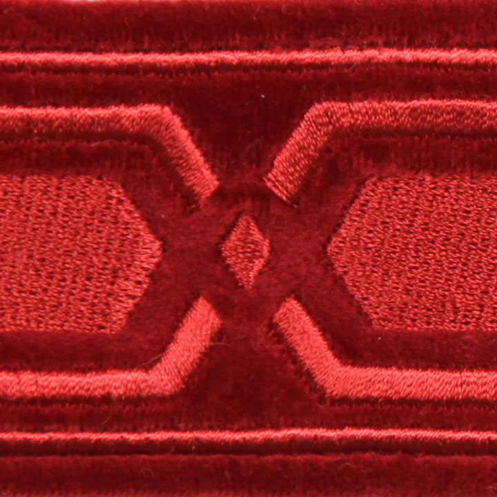Roman Key Cherry by Europatex Designer Fabric Roman Key 100 % Polyester 2.00" 2.00 inches - Swanky Fabrics -