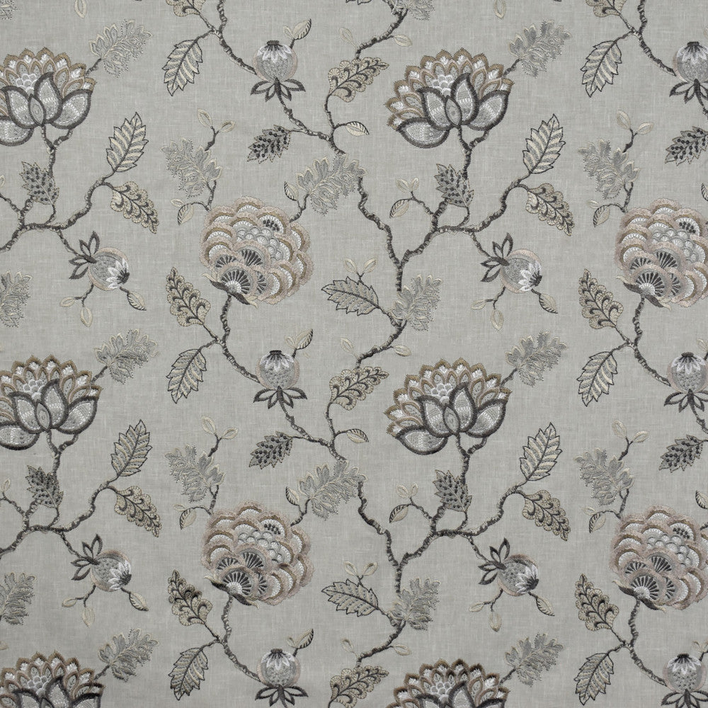 S1607 Steel by Greenhouse Designer Fabric 52% Polyester, 48% Cotton With 100% Viscose Embroidery India 9,000 </p><p>Repeat: 17" H, 12.5" V 54" - Swanky Fabrics -