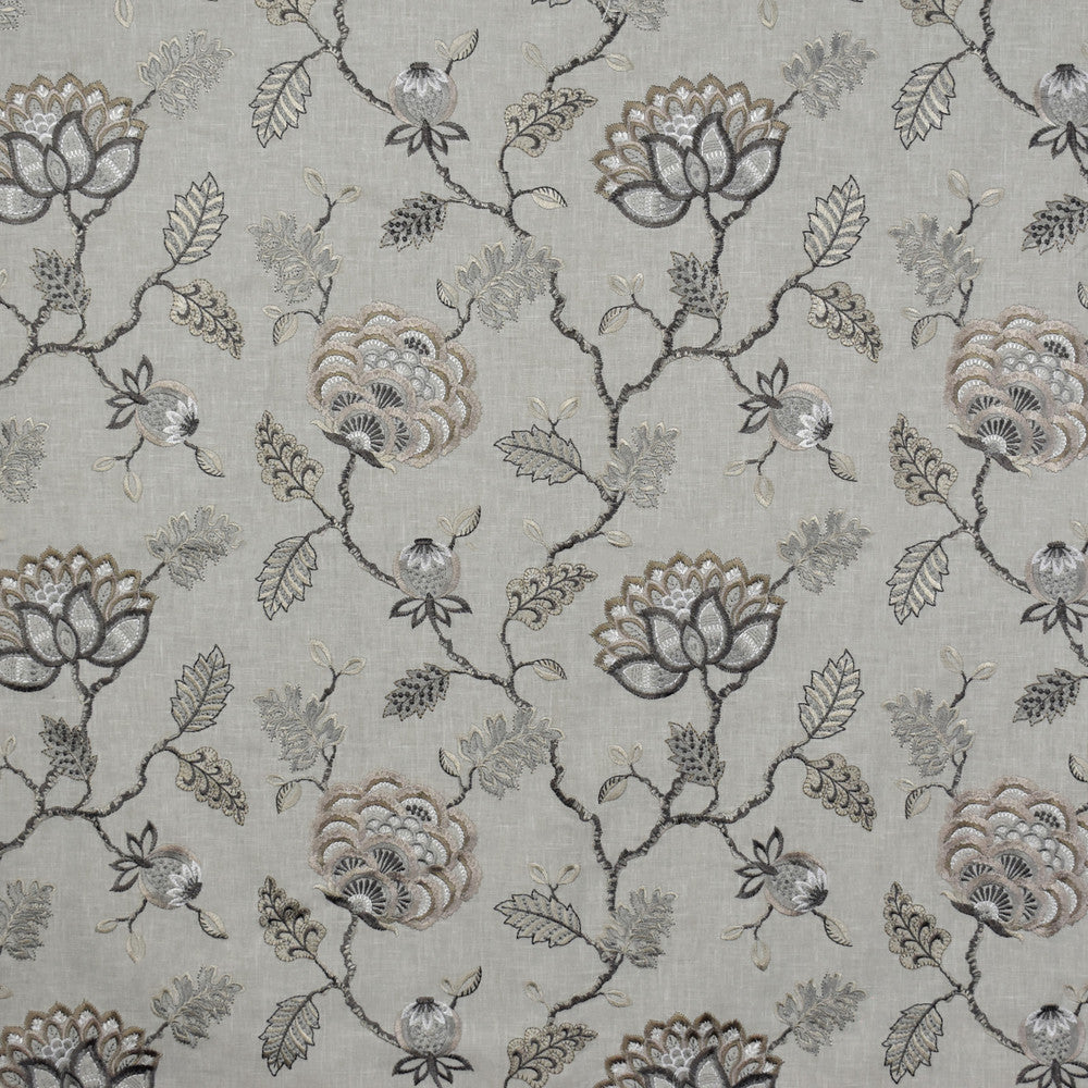 S1607 Steel by Greenhouse Designer Fabric 52% Polyester, 48% Cotton With 100% Viscose Embroidery India 9,000 double rubs </p><p>Repeat: 17" H, 12.5" V 54" - Swanky Fabrics -
