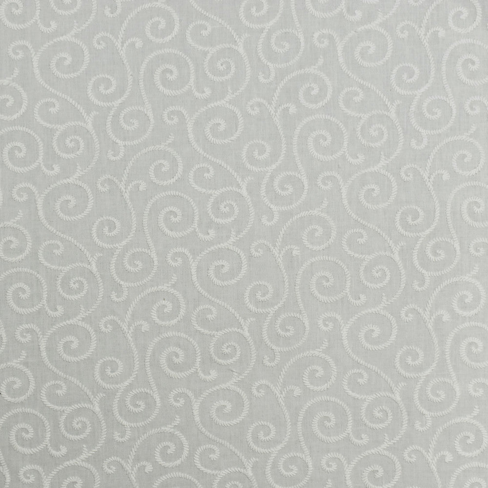 S1833 Off White by Greenhouse Designer Fabric 70% Polyester, 30% Cotton With 100% Viscose Embroidery India 9,000 </p><p>Repeat: 13.5" H, 6" V 54" - Swanky Fabrics -
