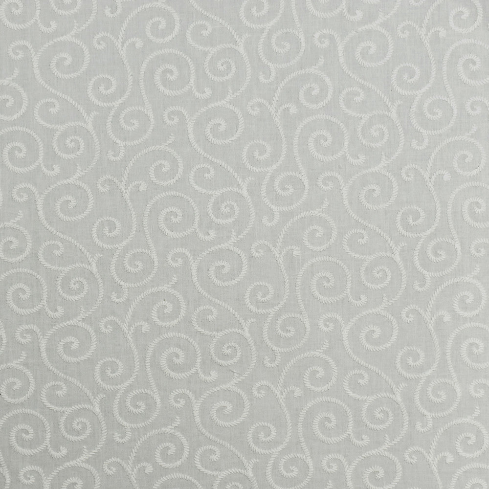 S1833 Off White by Greenhouse Designer Fabric M01: Memos by Color 70% Polyester, 30% Cotton With 100% Viscose Embroidery India 9,000 double rubs Performance </p><p>Repeat: 13.5" H, 6" V 54" - Swanky Fabrics -