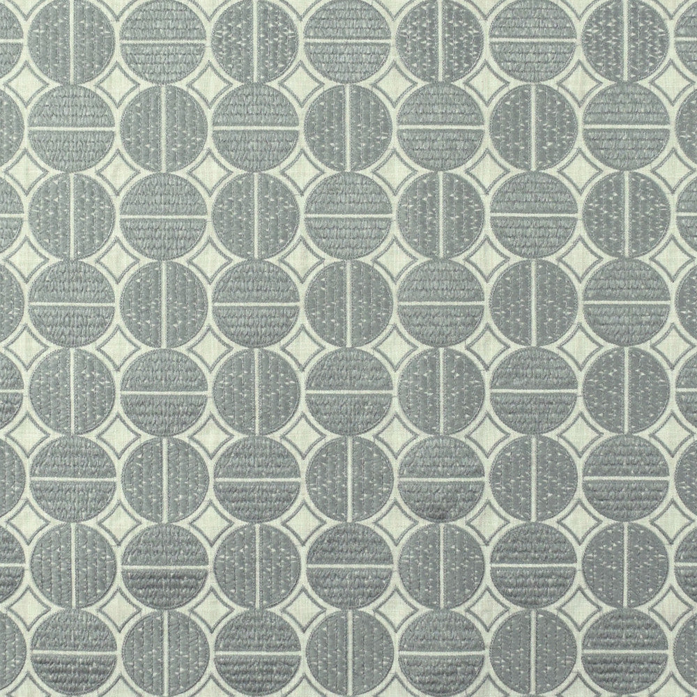 S2642 Pewter by Greenhouse Designer Fabric 100% Polyester With 100% Viscose Embroidery INDIA 9,000 </p><p>Repeat: 6.5" H, 6.5" V 52" - Swanky Fabrics -