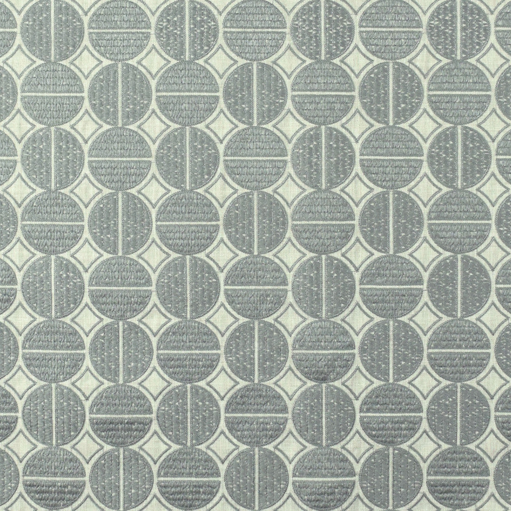 S2642 Pewter by Greenhouse Designer Fabric 100% Polyester With 100% Viscose Embroidery India 9,000 double rubs </p><p>Repeat: 6.5" H, 6.5" V 52" - Swanky Fabrics -