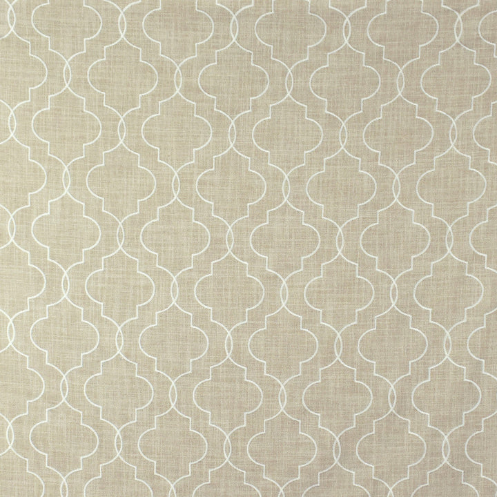 S2654 Oyster by Greenhouse Designer Fabric 100% Polyester With 100% Viscose Embroidery India 9,000 double rubs </p><p>Repeat: 6.5" H, 6.5" V 52" - Swanky Fabrics -