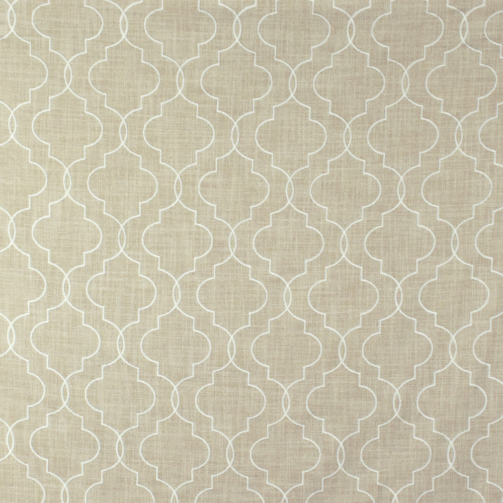 S2654 Oyster by Greenhouse Designer Fabric 100% Polyester With 100% Viscose Embroidery INDIA 9,000 </p><p>Repeat: 6.5" H, 6.5" V 52" - Swanky Fabrics -