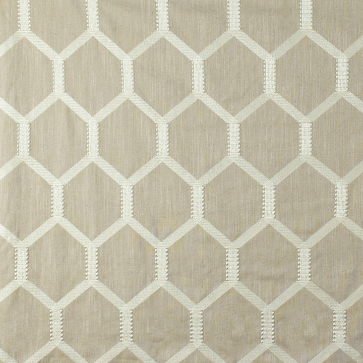 S2657 Oyster by Greenhouse Designer Fabric 70% Viscose, 30% Linen With 100% Viscose Embroidery INDIA 9,000 </p><p>Repeat: 5.43" H, 9.21" V 52" - Swanky Fabrics -