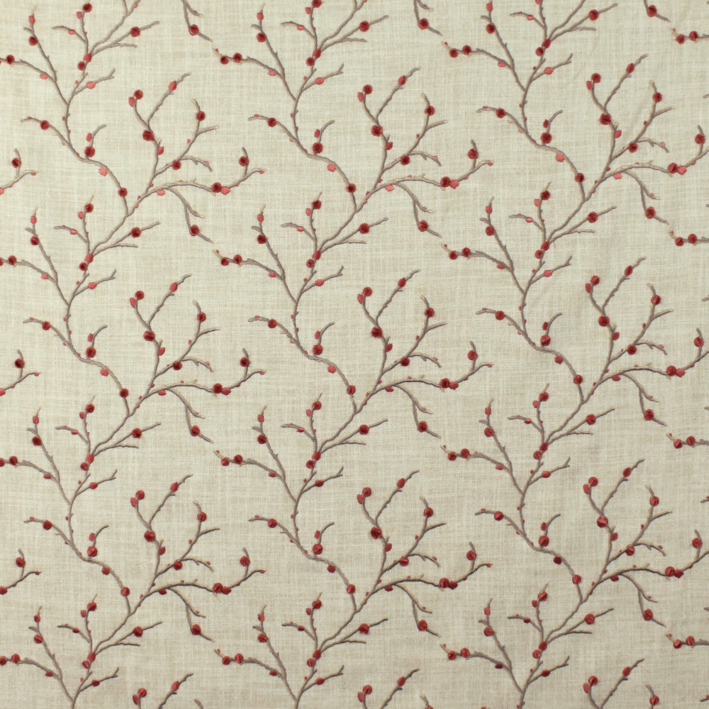 S2670 Rosehip by Greenhouse Designer Fabric 100% Polyester With 100% Viscose Embroidery INDIA 9,000 </p><p>Repeat: 10.5" H, 9.5" V 52" - Swanky Fabrics -