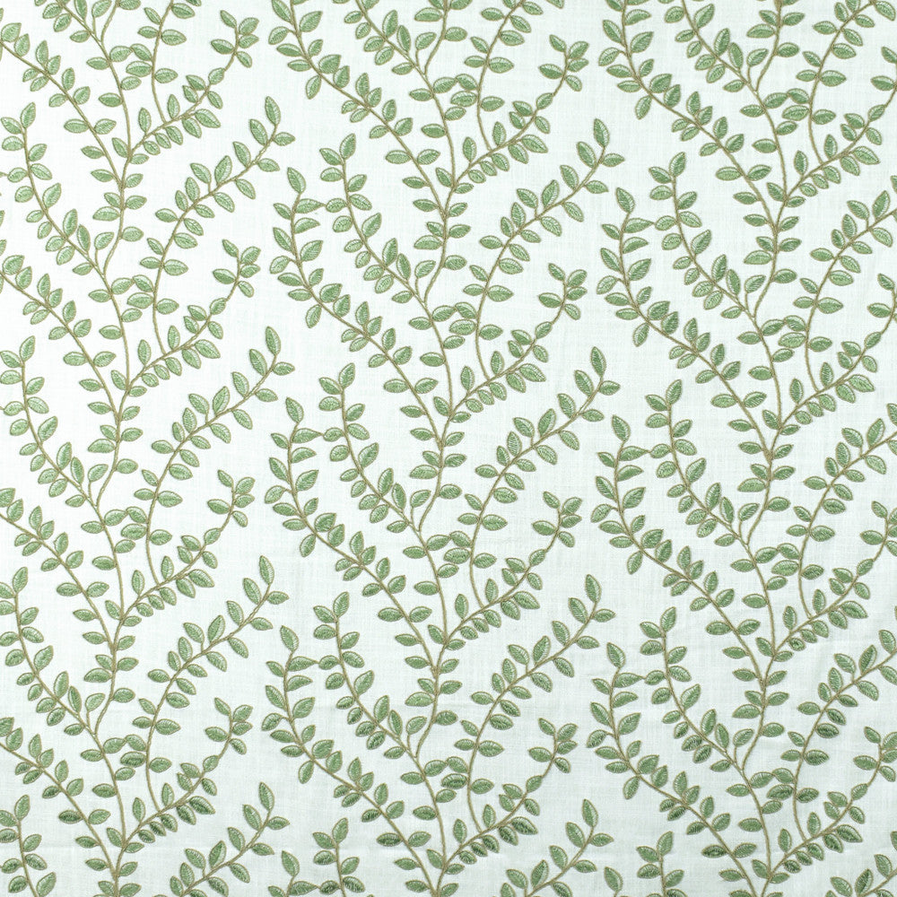 S2672 Green Tea by Greenhouse Designer Fabric S34: Statement Embroideries 100% Polyester With 100% Polyester Embroidery India 9,000 double rubs </p><p>Repeat: 13" H, 9.5" V 52" - Swanky Fabrics -