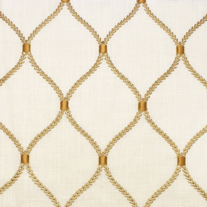 S2677 Gilded by Greenhouse Designer Fabric S34: Statement Embroideries 70% Rayon, 30% Linen W/ 100% Rayon Embroidery India 9,000 double rubs </p><p>Repeat: 4.25" H, 6.25" V 52" - Swanky Fabrics -