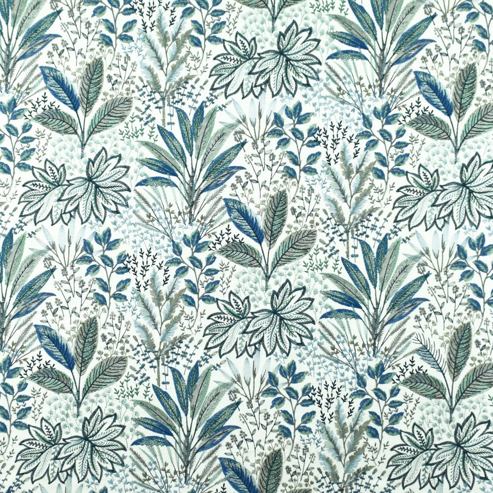 S2678 Lagoon by Greenhouse Designer Fabric 73% Polyester, 27% Cotton W/ 100% Viscose Embroidery INDIA 9,000 </p><p>Repeat: 13" H, 18" V 52" - Swanky Fabrics -