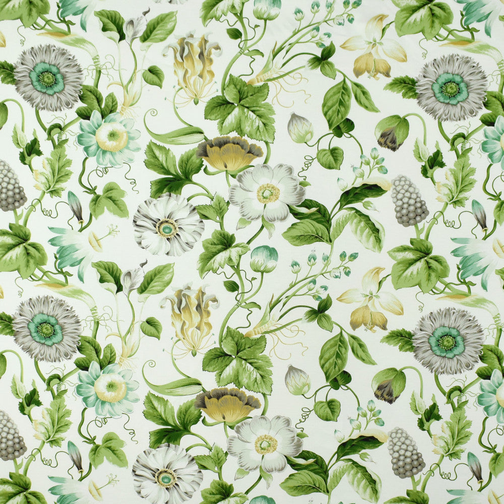 S2713 Green Tea by Greenhouse Designer Fabric 100% Cotton PERU 15,000 </p><p>Repeat: 27" H, 17" V 54" - Swanky Fabrics -