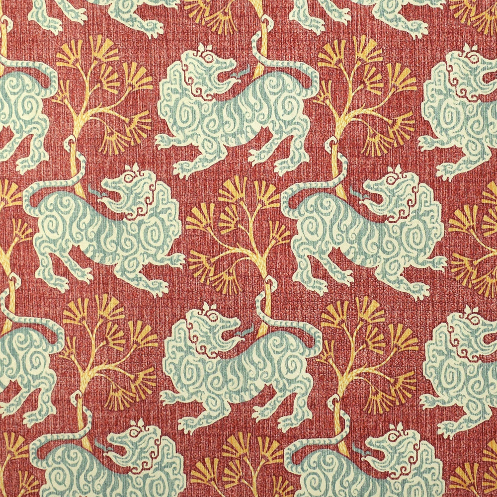 S2719 Rouge by Greenhouse Designer Fabric 100% Cotton India 15,000 double rubs </p><p>Repeat: 13.5" H, 13.5" V 54" - Swanky Fabrics -
