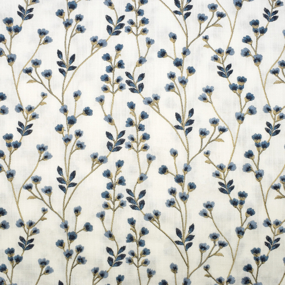 S3141 Bluebell by Greenhouse Designer Fabric M03: Memos by Color 73% Cotton, 27% Polyester With 100% Rayon Embroidery India 9,000 double rubs </p><p>Repeat: 13.5" H, 6.25" V 54" - Swanky Fabrics -