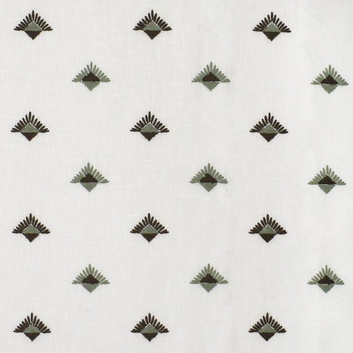 S3586 Sage by Greenhouse Designer Fabric 73% Polyester, 27% Cotton With 100% Polyester Embroidery India 9,000 double rubs </p><p>Repeat: 3.75" H, 3" V 54" - Swanky Fabrics -