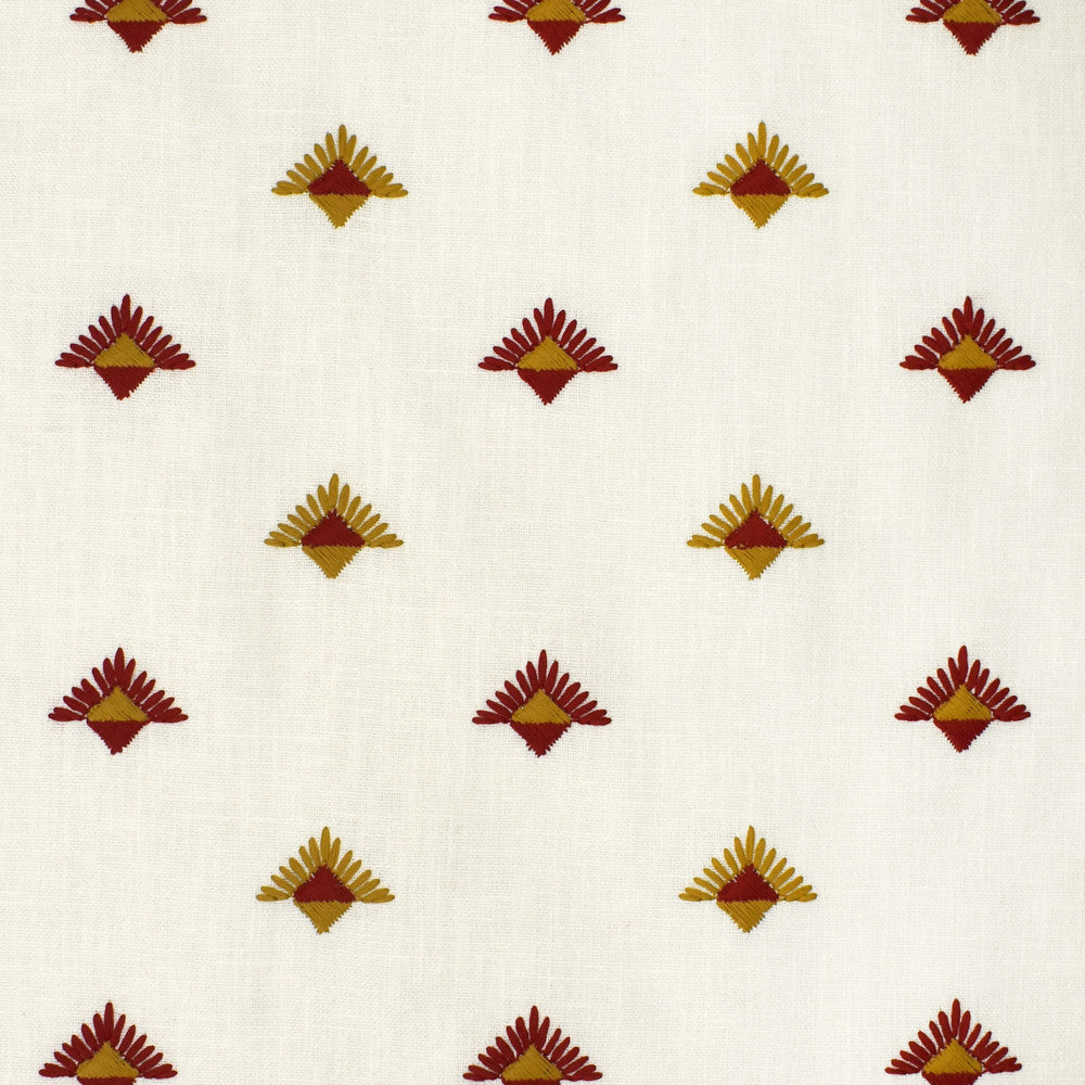 S3637 Paprika by Greenhouse Designer Fabric M05: Memos by Color 73% Polyester, 27% Cotton With 100% Polyester Embroidery India 9,000 double rubs </p><p>Repeat: 3.75" H, 3" V 54" - Swanky Fabrics -