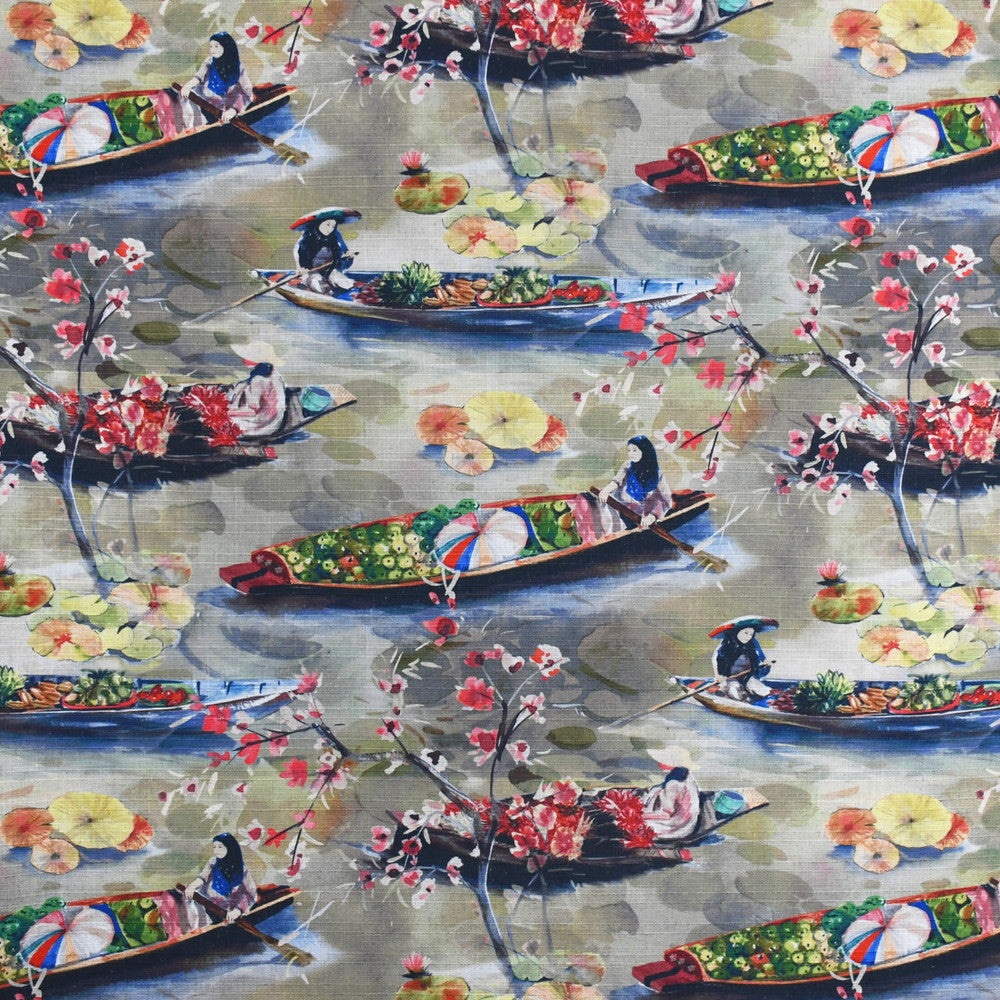 S3638 Spice by Greenhouse Designer Fabric 95% Polyester, 5% Linen China 53,000 </p><p>Repeat: 28" H, 27" V 58" - Swanky Fabrics -