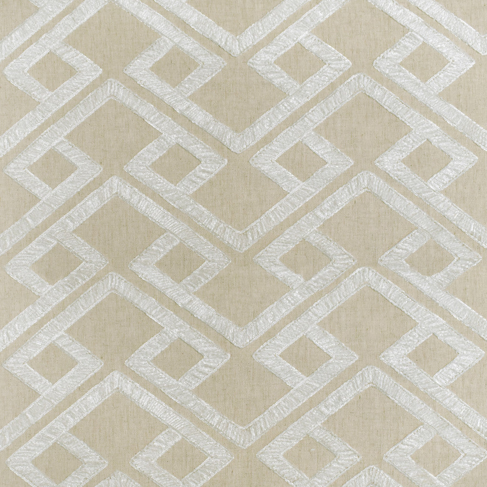 S3899 Cloud by Greenhouse Designer Fabric S52: Oyster 68% Polyester, 21% Linen, 11% Cotton With 100% Polyester Embroidery India 9,000 double rubs </p><p>Repeat: 10.9" H, 4.1" V 54" - Swanky Fabrics -