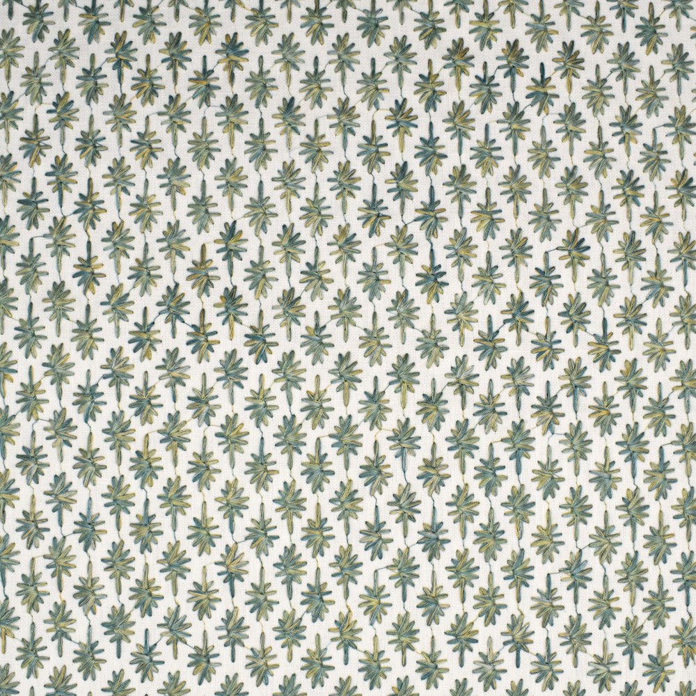 S3942 Seaglass by Greenhouse Designer Fabric 50% Polyester, 50% Cotton With 100% Viscose Embroidery India 9,000 double rubs </p><p>Repeat: 1.1" H, 1.2" V 52" - Swanky Fabrics -