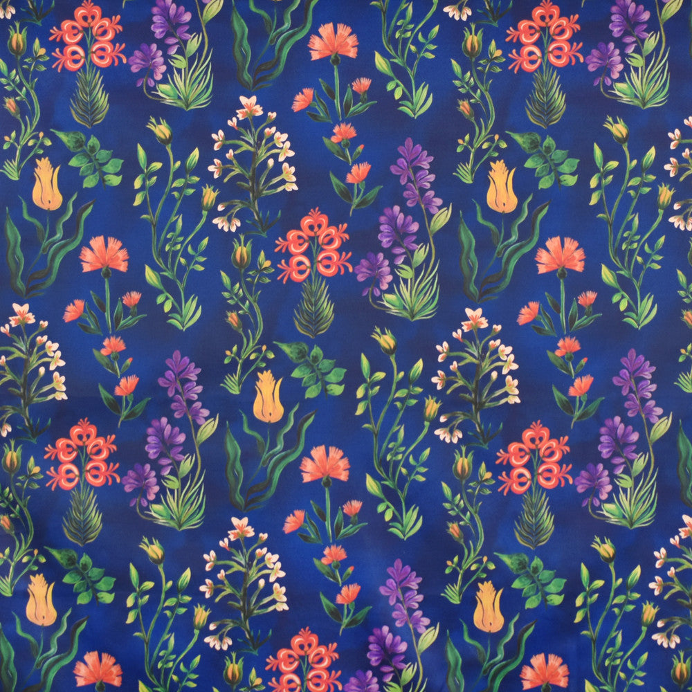 S4031 Deep Blue by Greenhouse Designer Fabric 90% Cotton, 10% Linen Pakistan 12,000 double rubs </p><p>Repeat: 13.5" H, 25.25" V 54" - Swanky Fabrics -