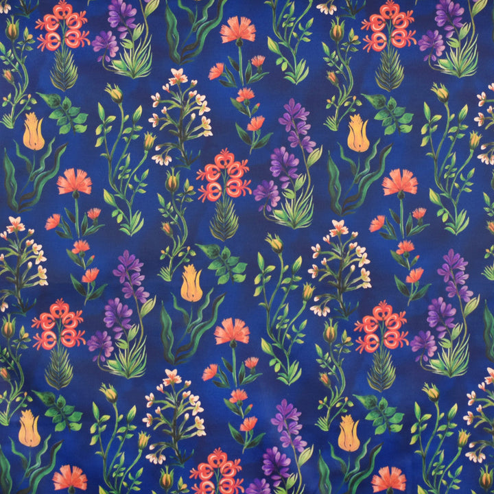 S4031 Deep Blue by Greenhouse Designer Fabric 90% Cotton, 10% Linen Pakistan 12,000 </p><p>Repeat: 13.5" H, 25.25" V 54" - Swanky Fabrics -