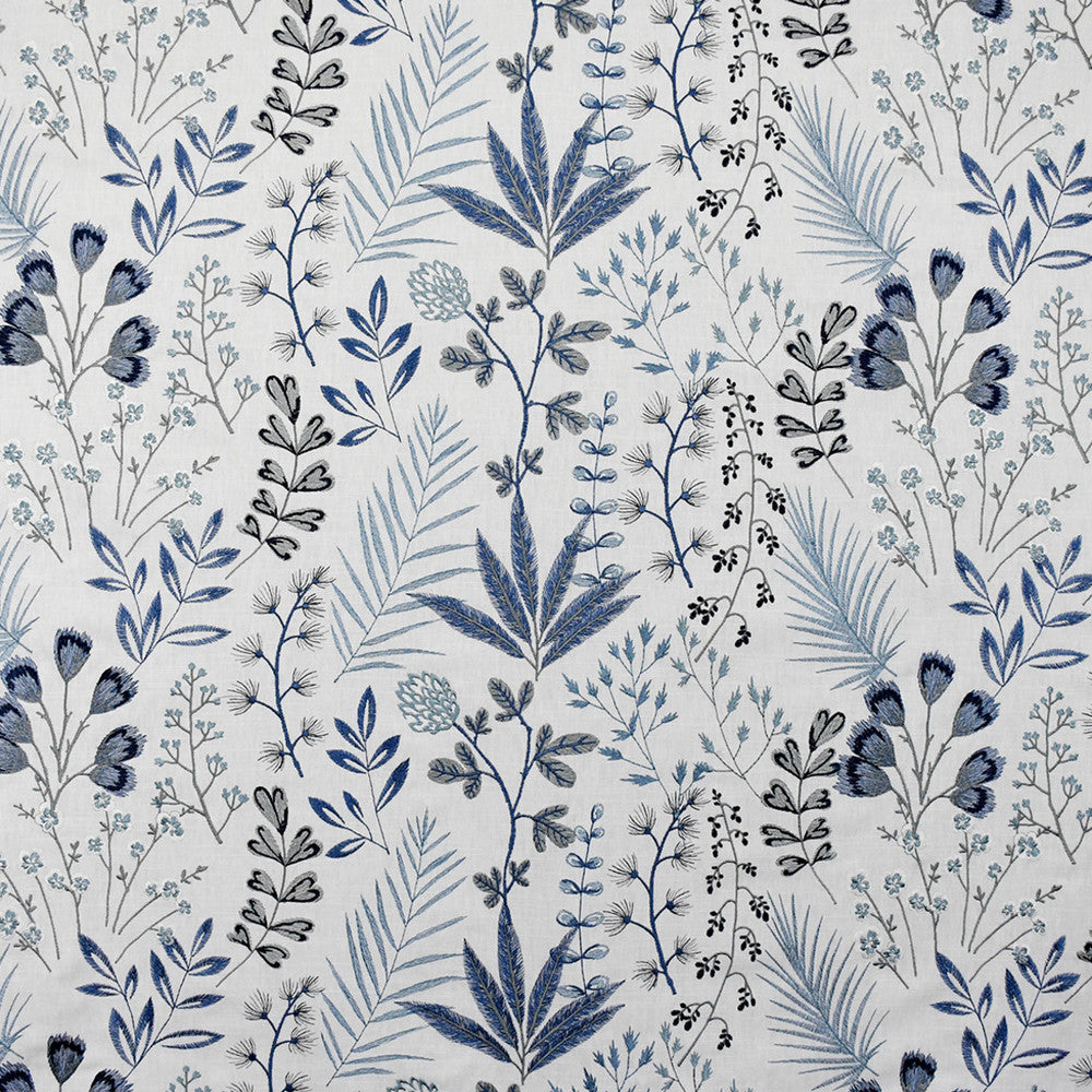 S4837 Blue Jay by Greenhouse Designer Fabric 58% Cotton, 42% Polyester W/ 100% Rayon Embroidery India 3,000 </p><p>Repeat: 26" H, 12.75" V 54" - Swanky Fabrics -