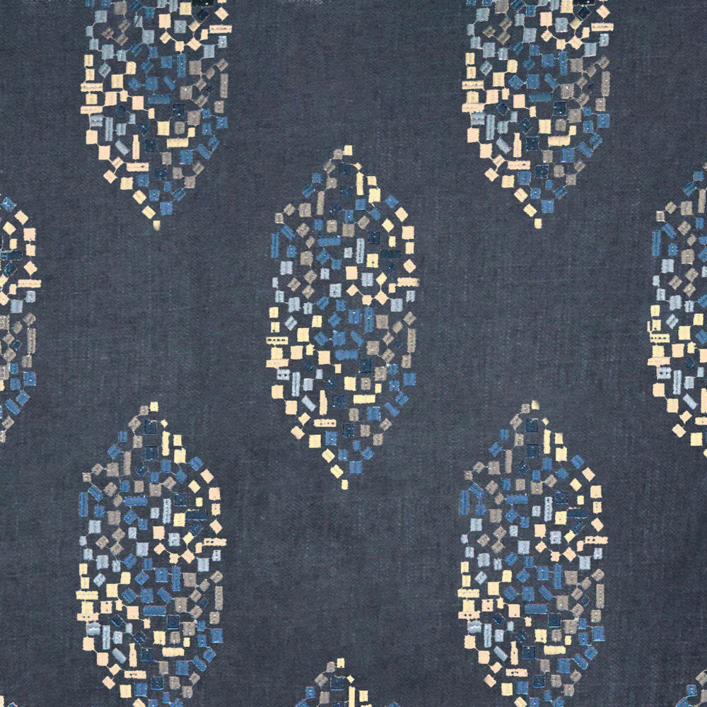 S4840 Ink by Greenhouse Designer Fabric 36% Polyester, 26% Cotton, 22% Viscose, 16% Linen China 40,000 </p><p>Repeat: 8.5" H, 11.75" V 56" - Swanky Fabrics -