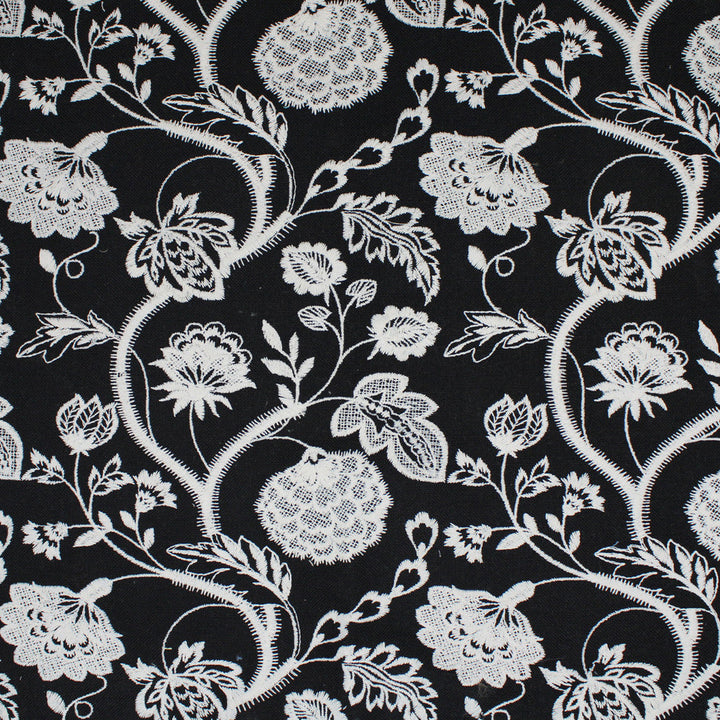 S5058 Black by Greenhouse Designer Fabric S73: Onyx 70% Polyester, 30% Cotton India Drapery double rubs </p><p>Repeat: 8.5" H, 9.45" V 54" - Swanky Fabrics -