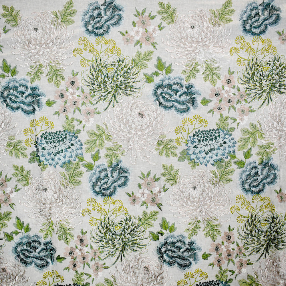 S5072 Aquarius by Greenhouse Designer Fabric M11: Memos by Color 50% Viscose, 26% Polyester, 24% Cotton With 100% Viscose Embroidery India 15,000 double rubs </p><p>Repeat: 17.5" H, 18" V 52" - Swanky Fabrics -