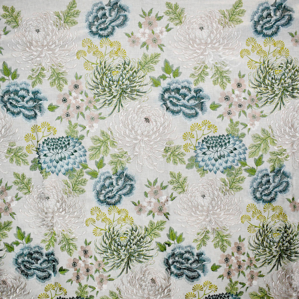 S5072 Aquarius by Greenhouse Designer Fabric 52% Polyester, 48% Cotton With 100% Viscose Embroidery India 9,000 </p><p>Repeat: 17.5" H, 18.25" V 52" - Swanky Fabrics -