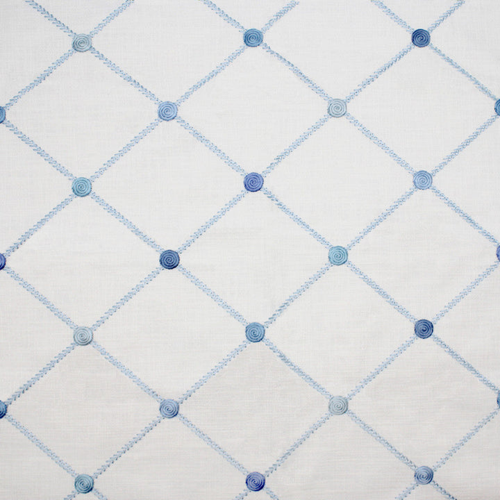 S5073 Porcelain Blue by Greenhouse Designer Fabric M11: Memos by Color 80% Cotton, 20% Viscose With 100% Viscose Embroidery India 7,500 double rubs </p><p>Repeat: 4.375" H, 5.125" V 52" - Swanky Fabrics -