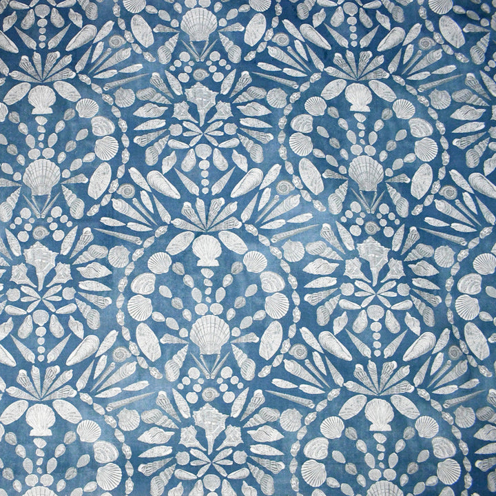 S5074 Blue Silver by Greenhouse Designer Fabric 90% Cotton, 10% Linen Pakistan 12,000 </p><p>Repeat: 18" H, 18" V 54" - Swanky Fabrics -