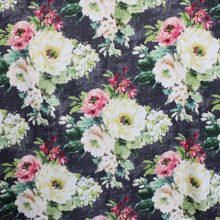 S5197 Charcoal by Greenhouse Designer Fabric 75% Cotton, 25% Linen Pakistan 20,000 </p><p>Repeat: 27.25" H, 24.75" V 56" - Swanky Fabrics -