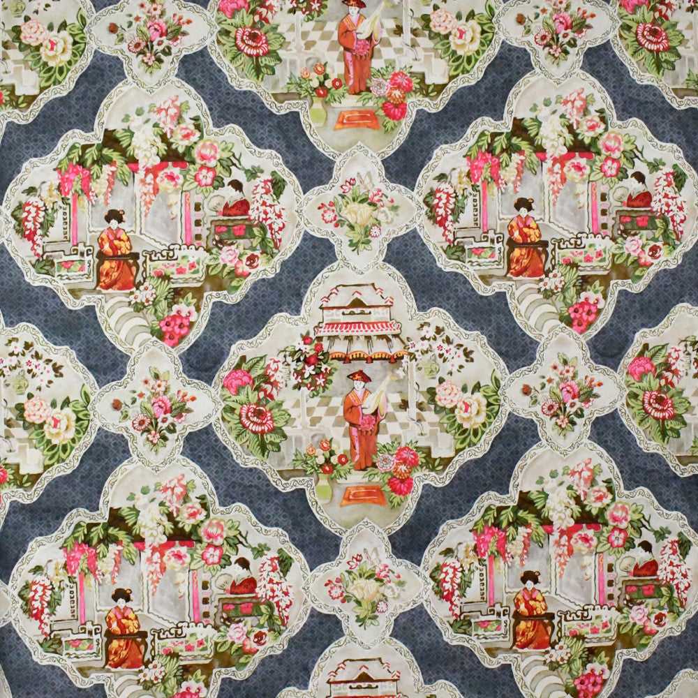 S5237 Raven by Greenhouse Designer Fabric 100% Cotton Peru 17,000 </p><p>Repeat: 27" H, 25.25" V 54" - Swanky Fabrics -