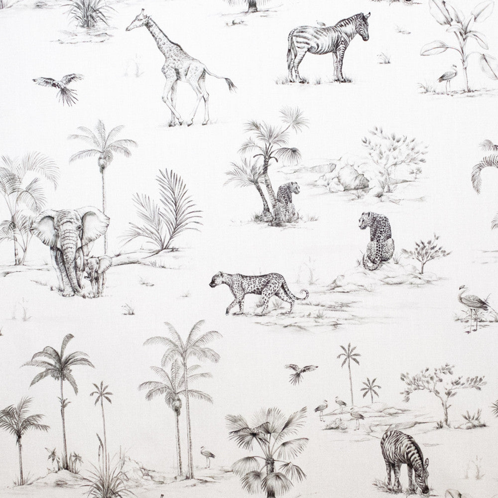 S5483 Ivory/Ebony by Greenhouse Designer Fabric 100% Cotton India 7,500 </p><p>Repeat: 27" H, 27" V 54" - Swanky Fabrics -