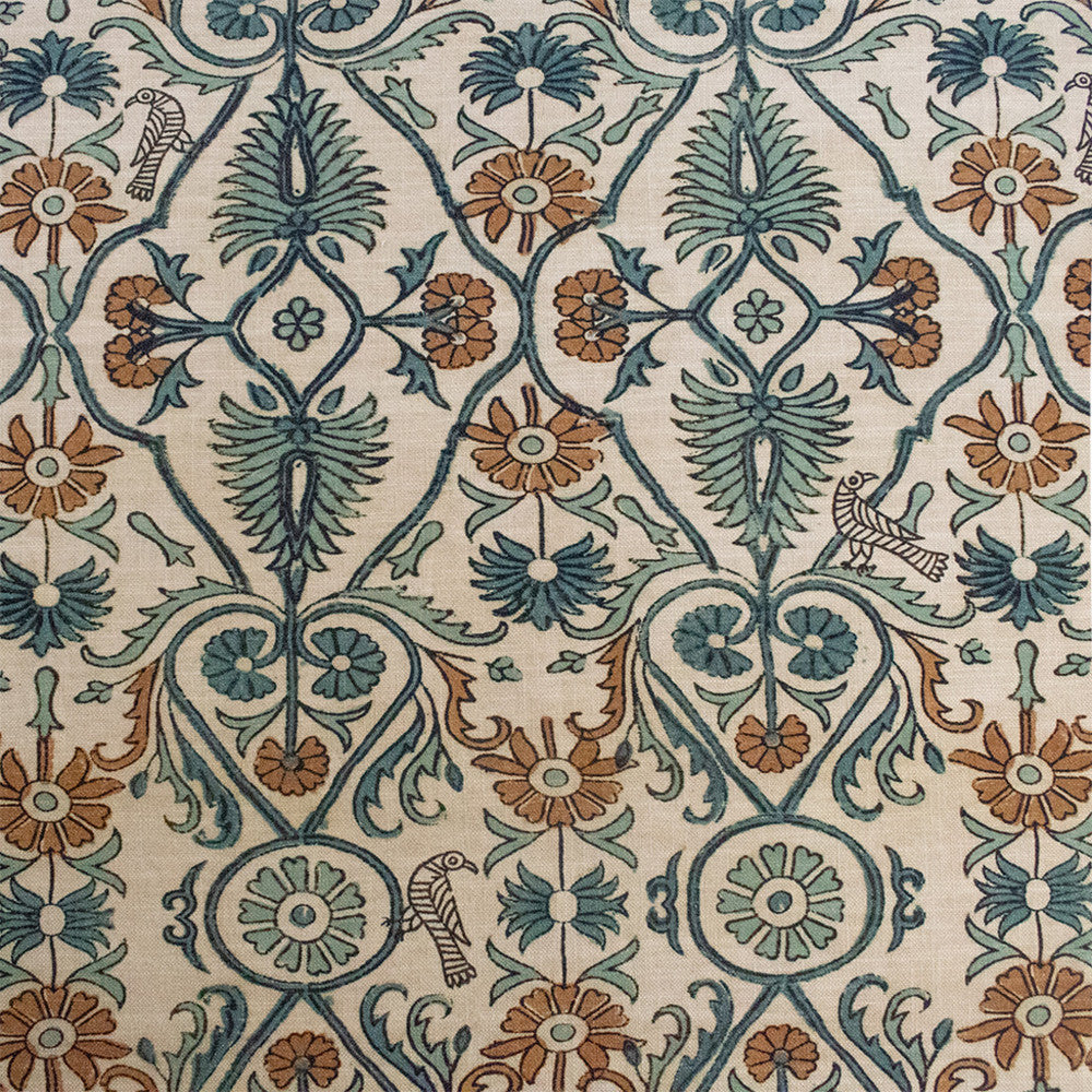 S5796 Silver Blue by Greenhouse Designer Fabric 75% Cotton, 25% Linen Pakistan 18,000 </p><p>Repeat: 27" H, 32" V 54" - Swanky Fabrics -